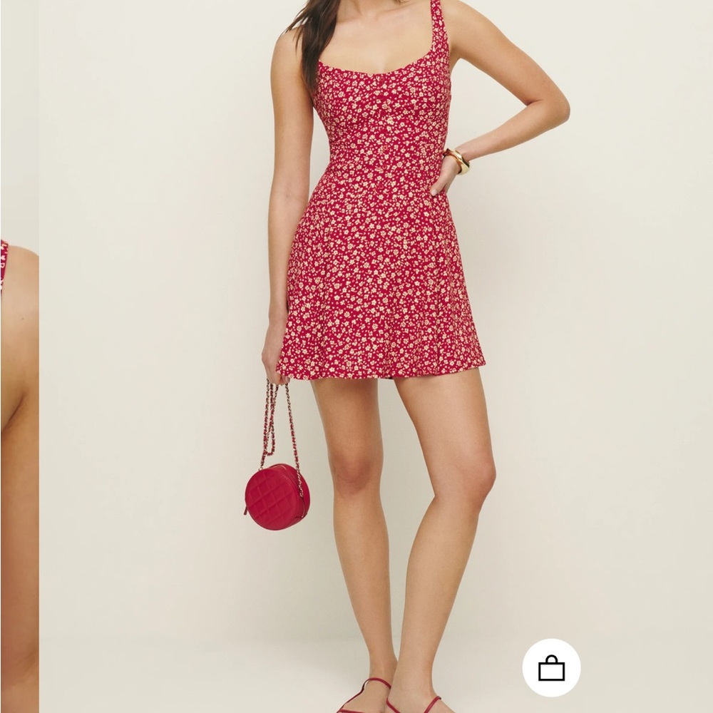 Reformation Red Sundress Sleeveless Scoop Neck Mini